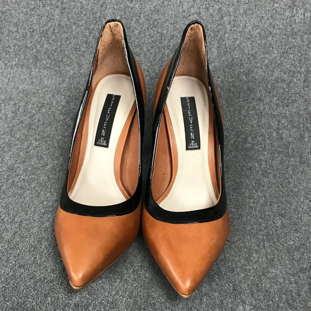 Steven by Steve Madden Aftrdark Brown Leather Stiletto Pumps High Heels Sz 8.5 - Picture 5 of 10